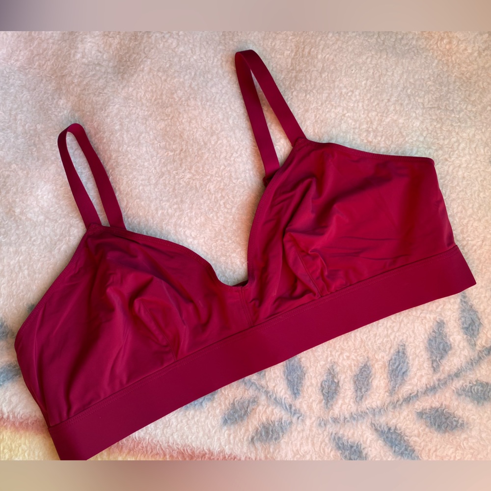 Parade Triangle Plunge Bralette Ultra Soft Re:play Size S0 Raspberry Pink NWT
